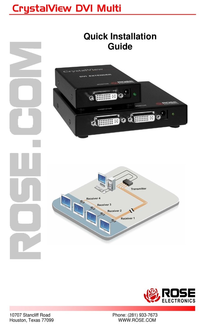 Rose electronics CrystalView DVI Multi Quick installation guide