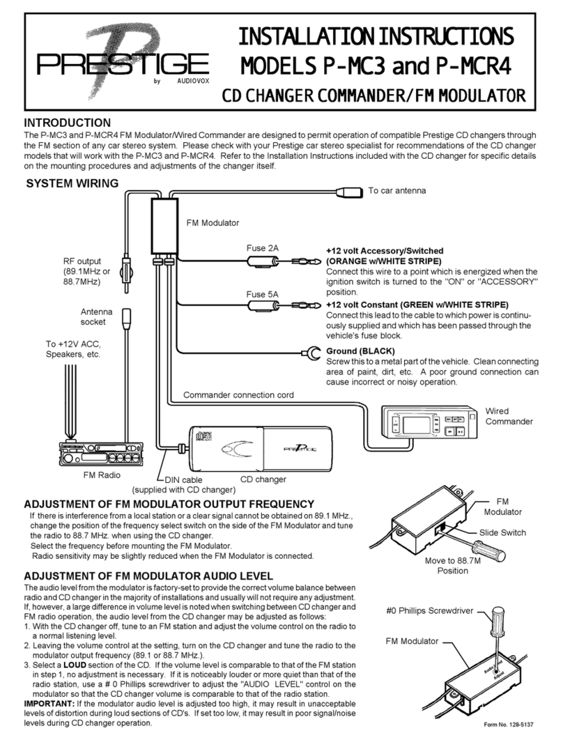 Audiovox PRESTIGE P-MC3 User manual