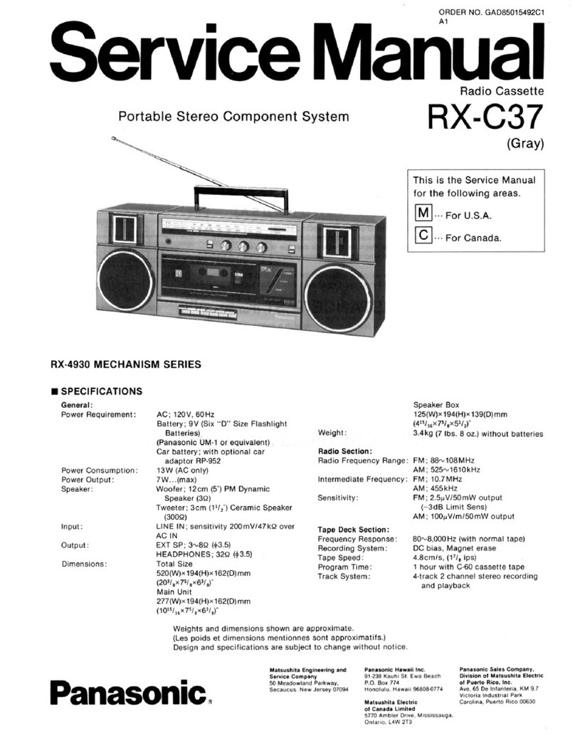 Panasonic RX-C37 Service manual