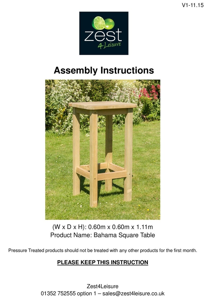 Zest 4 Leisure Bahama Square Table User manual