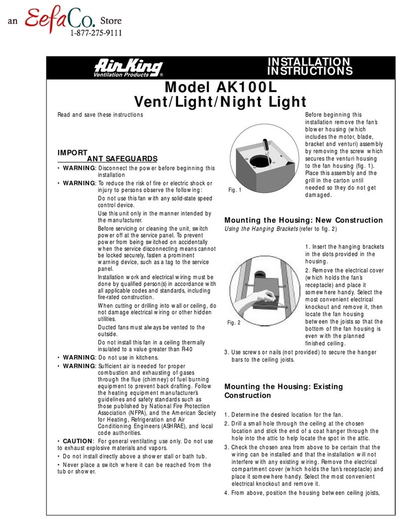 Air King AK100L installation instructions