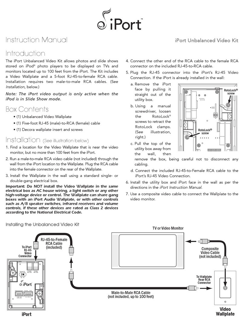 iPort Unbalanced Video Kit instruction manual