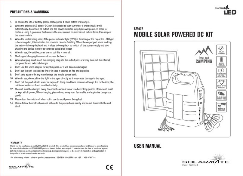 SolarMate SM907 User manual