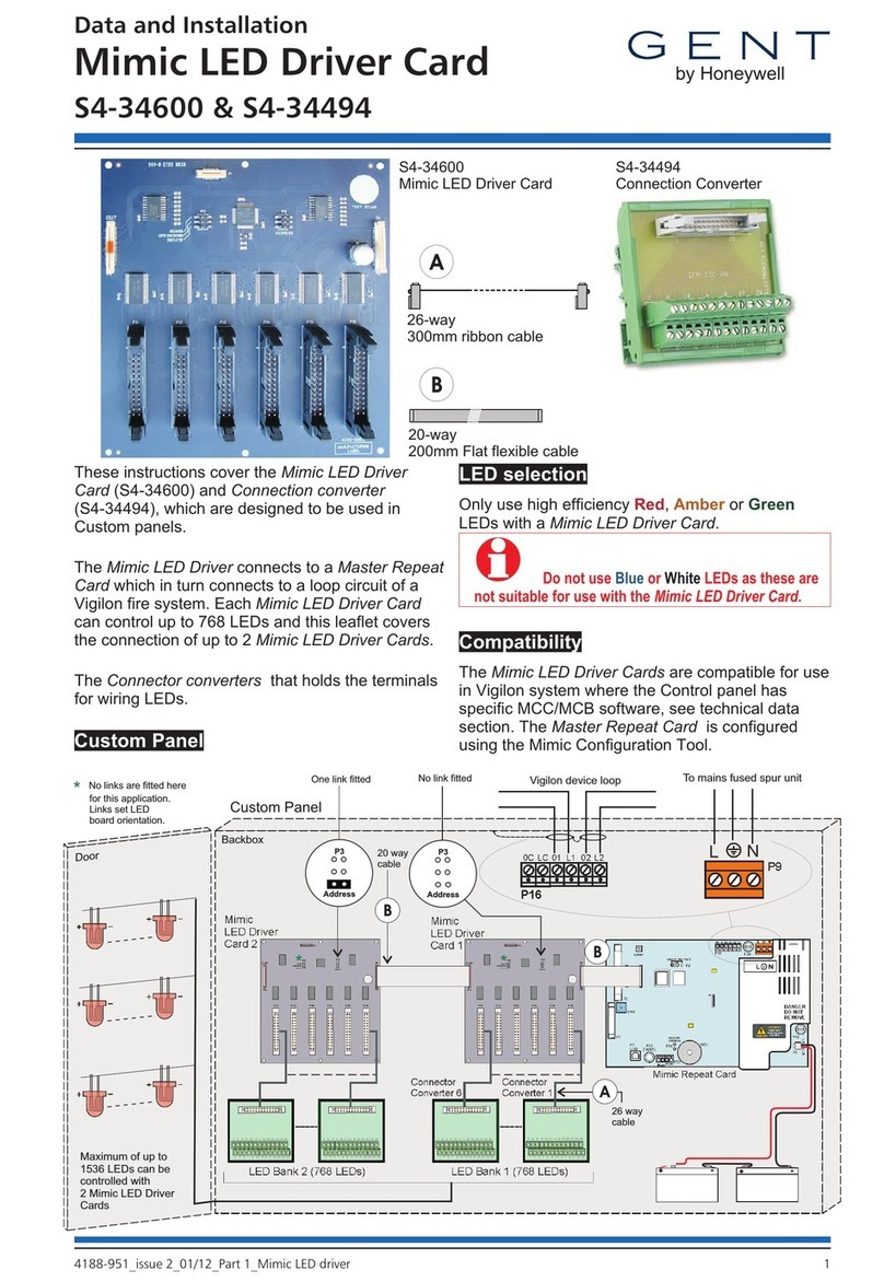 Honeywell GENT Mimic LED Driver Card Data and Installation