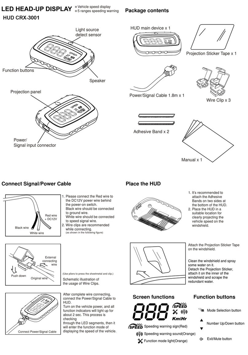 Carax HUD CRX-3001 quick start guide
