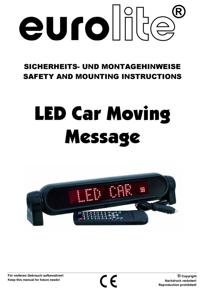 EuroLite LED Car Moving Message SAFETY AND MOUNTING INSTRUCTIONS EuroLite LED Car Moving Message SAFETY AND MOUNTING INSTRUCTIONS