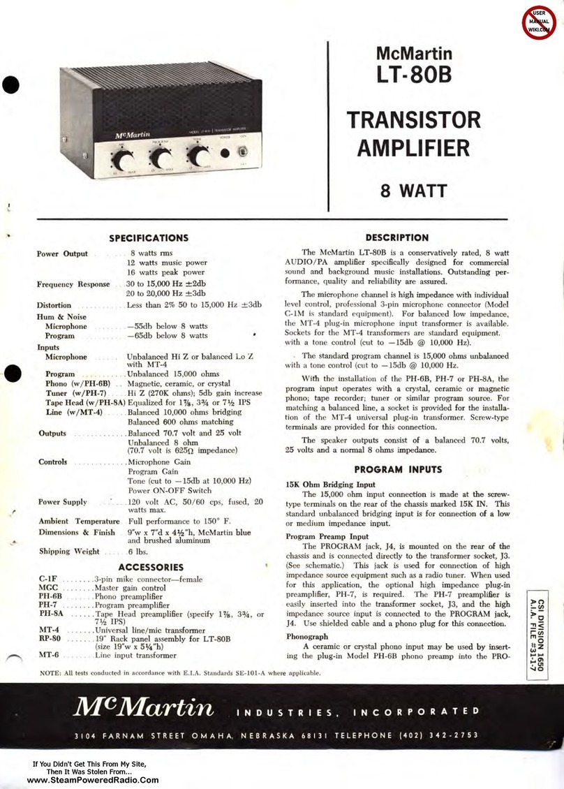 McMartin LT-80B User manual