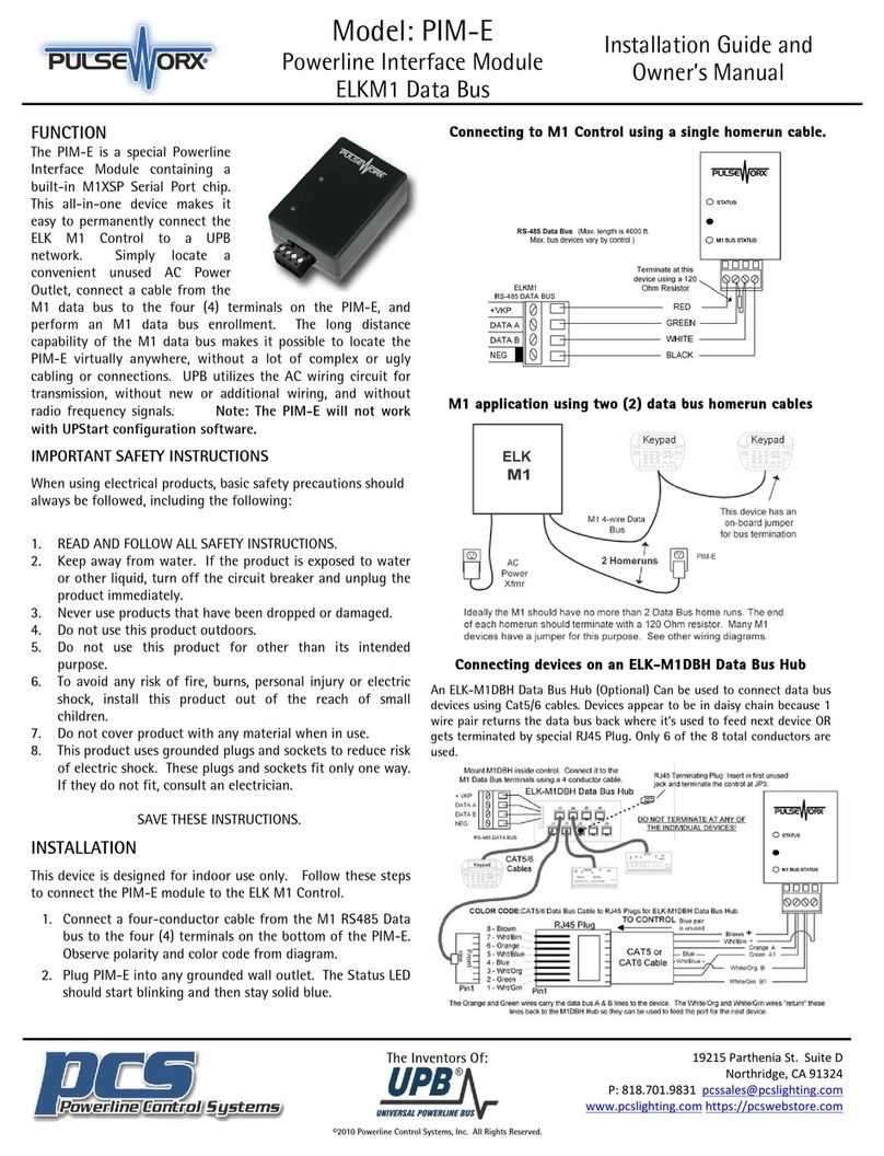PulseWorx PIM-E Installation guide and owner's manual