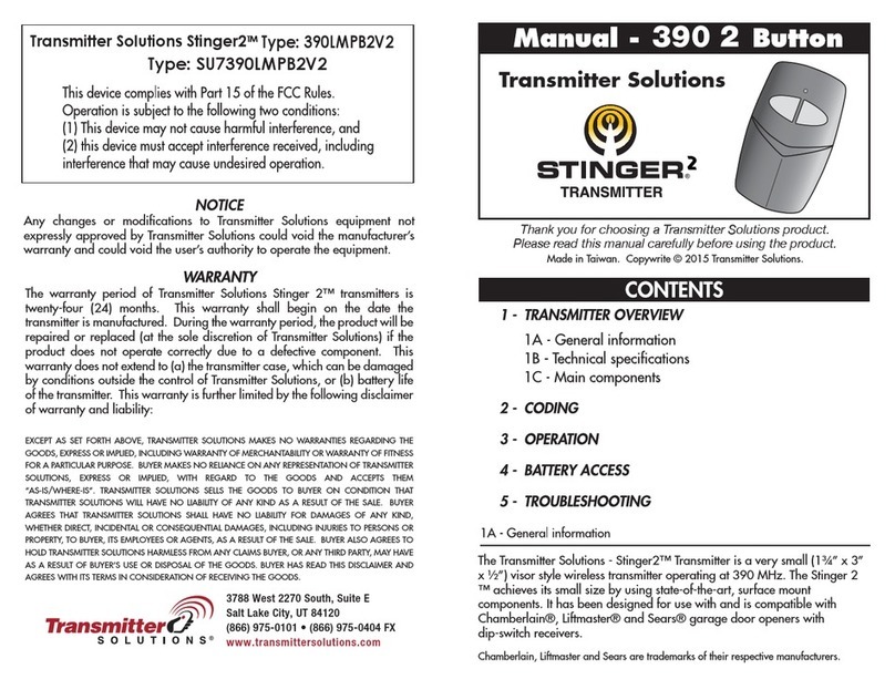 Transmitter Solutions Stinger2 390LMPB2V2 manual