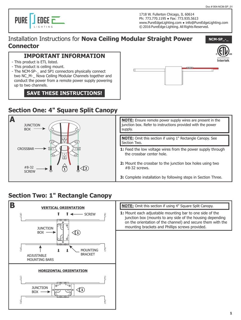 PureEdge Lighting Nova NCM-SP Series installation instructions