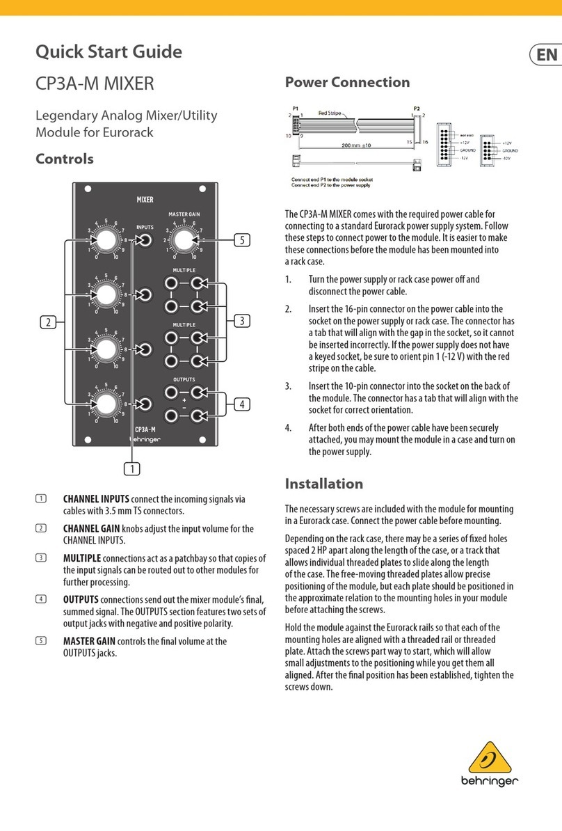 Behringer CP3A-M quick start guide