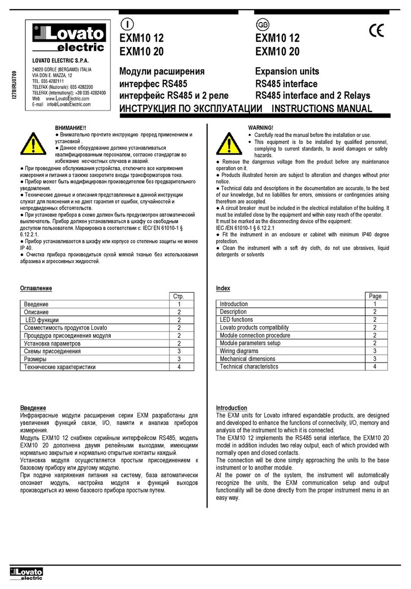 LOVATO ELECTRIC EXM10 12 User manual