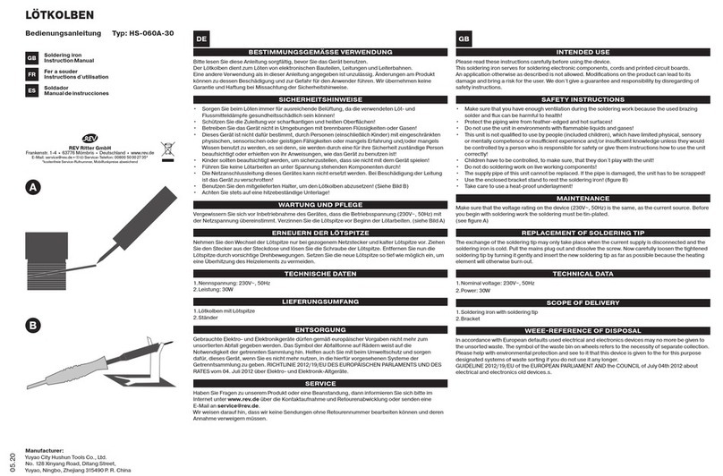 REV Ritter HS-060A-30 instruction manual