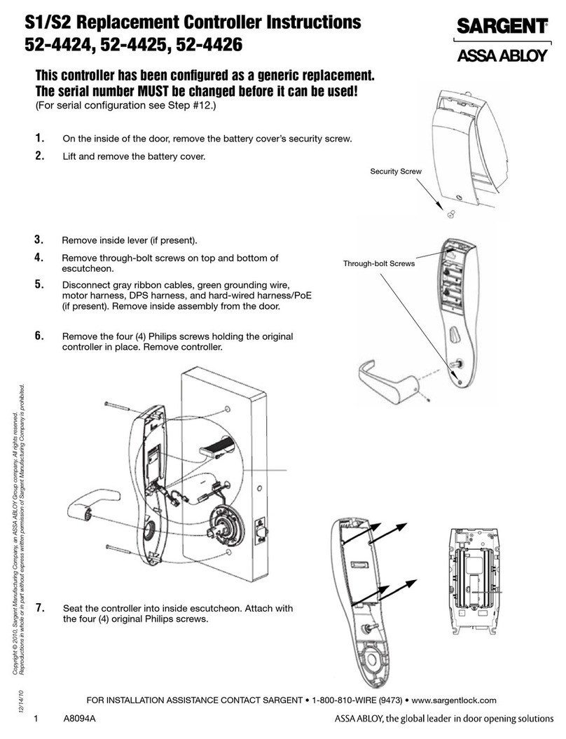 Assa Abloy Sargent 52-4424 Replacement instructions