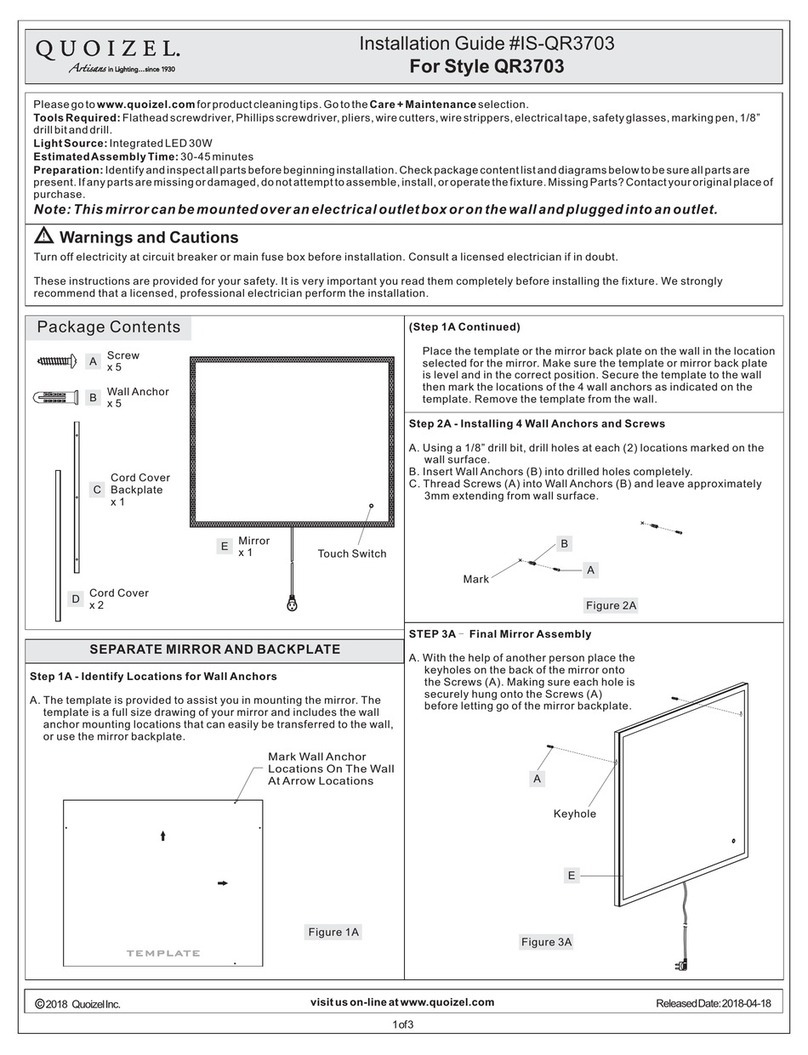 Quoizel QR3703 User manual