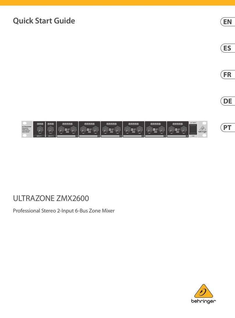 Behringer ZMX2600 quick start guide