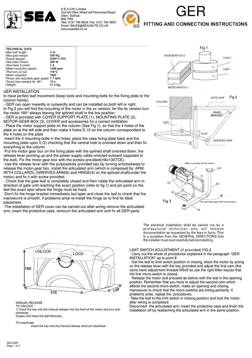 SEA GER Fitting and Connection Instructions