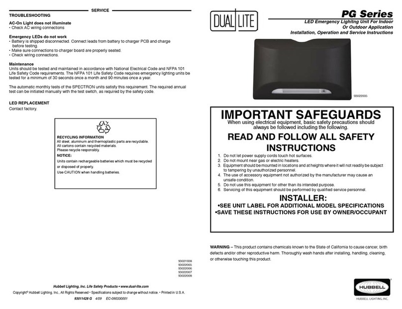 Hubbell DUAL LITE PG Series manual