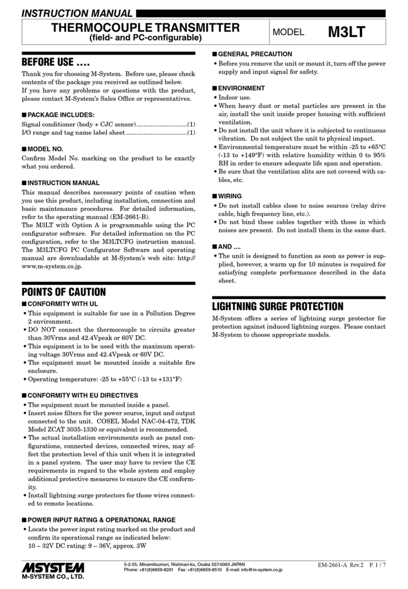 M-system M3LT instruction manual