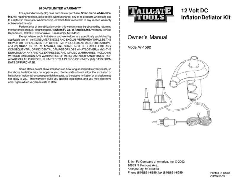 Tailgate tools W-1592 owner's manual