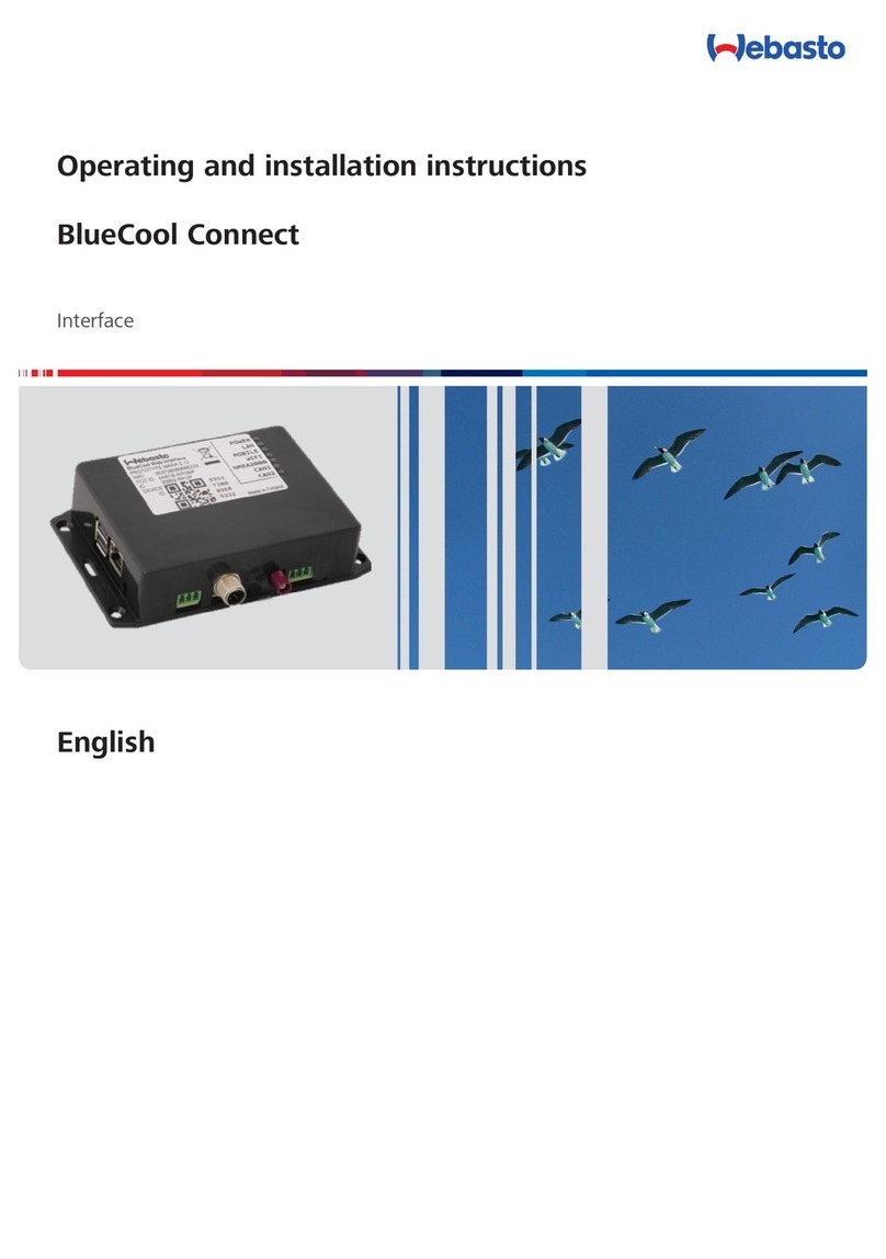 Webasto BlueCool Connect Operating and installation instructions