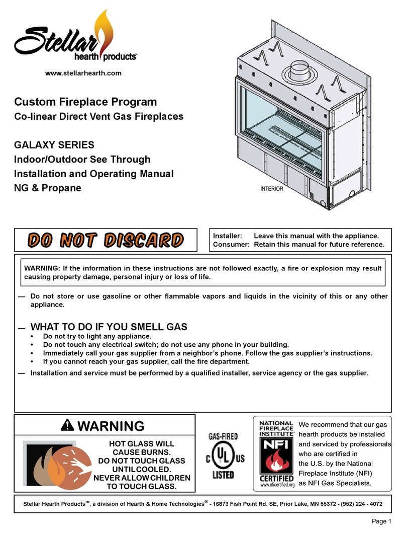 Stellar Hearth Products GALAXY Series Installation and operating manual