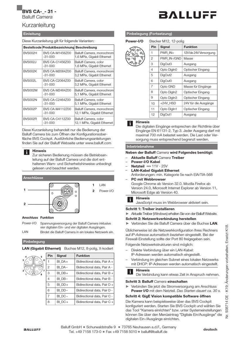 Balluff BVS CA 31 Series Condensed guide
