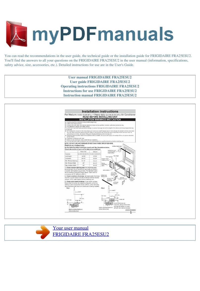 Frigidaire FRA25ESU2 User manual