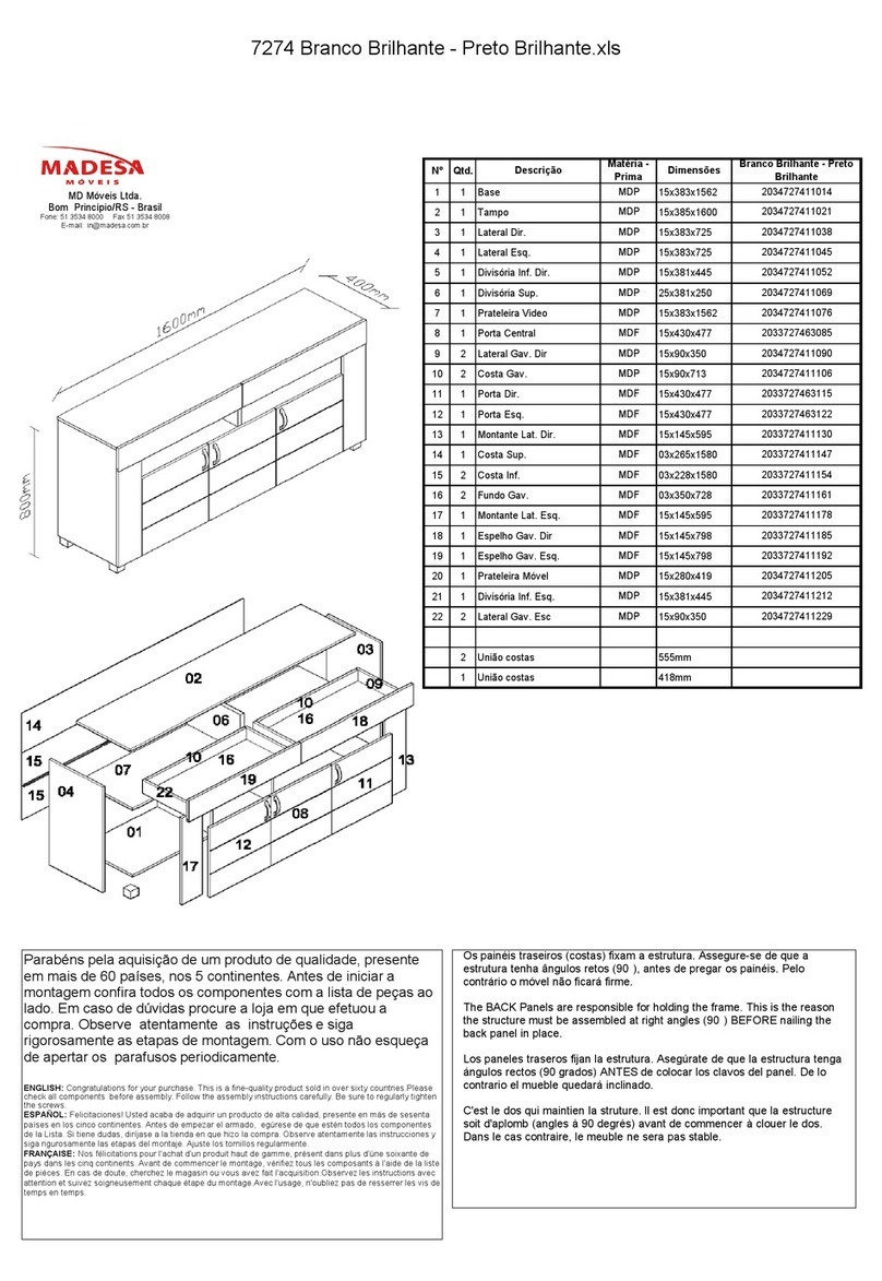 Madesa Moveis 7274 manual