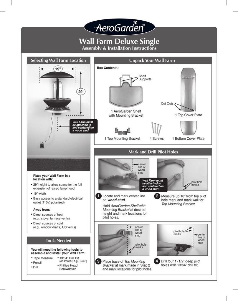 AeroGarden Wall Farm Deluxe Single Assembly/installation instructions