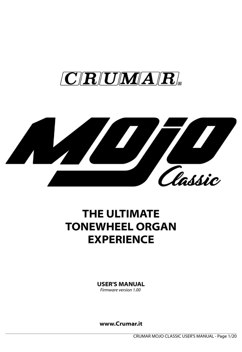 Crumar Mojo Classic User manual Crumar Mojo Classic User manual