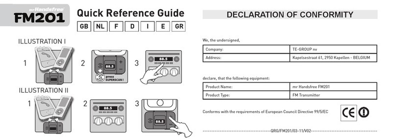 TE-Group mr Handsfree FM201 Quick reference guide