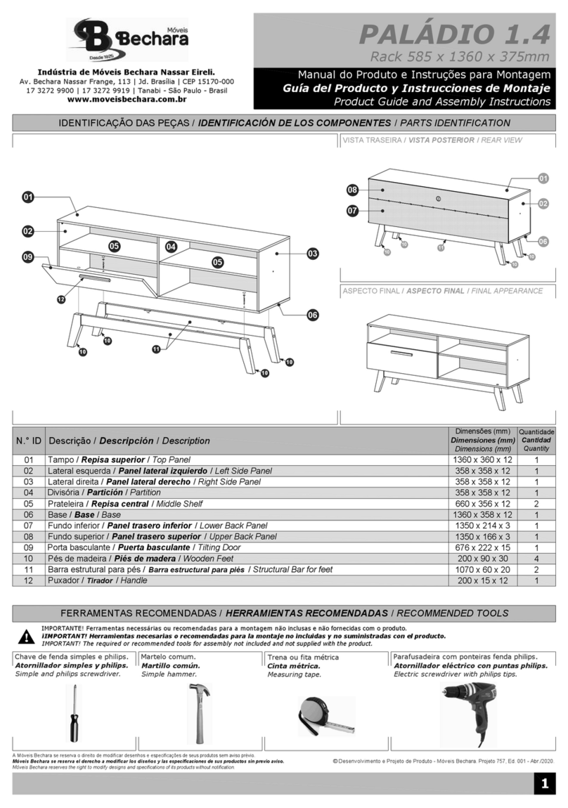 Moveis Bechara PALADIO 1.4 Product Guide and Assembly Instructions Moveis Bechara PALADIO 1.4 Product Guide and Assembly Instructions