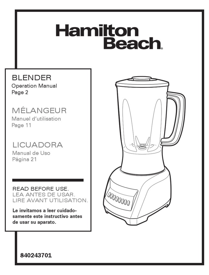 Hamilton Beach 840243701 Operation manual Hamilton Beach 840243701 Operation manual