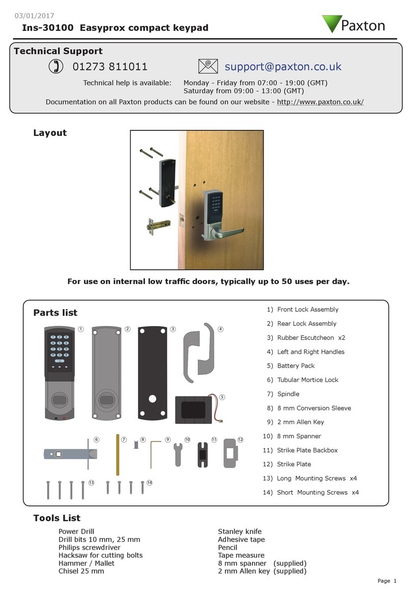 Paxton Easyprox 30100 User manual