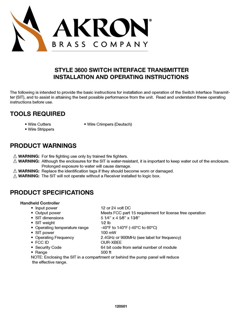 Akron Brass STYLE 3600 Installation and operating instructions Akron Brass STYLE 3600 Installation and operating instructions