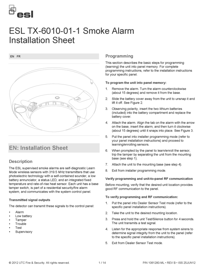 ESL TX-6010-01-1 Installation sheet