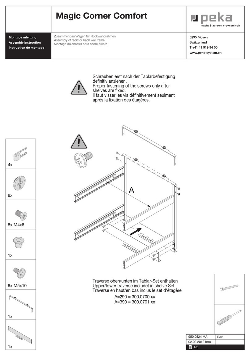 Peka Magic Corner Comfort Assembly instruction Peka Magic Corner Comfort Assembly instruction
