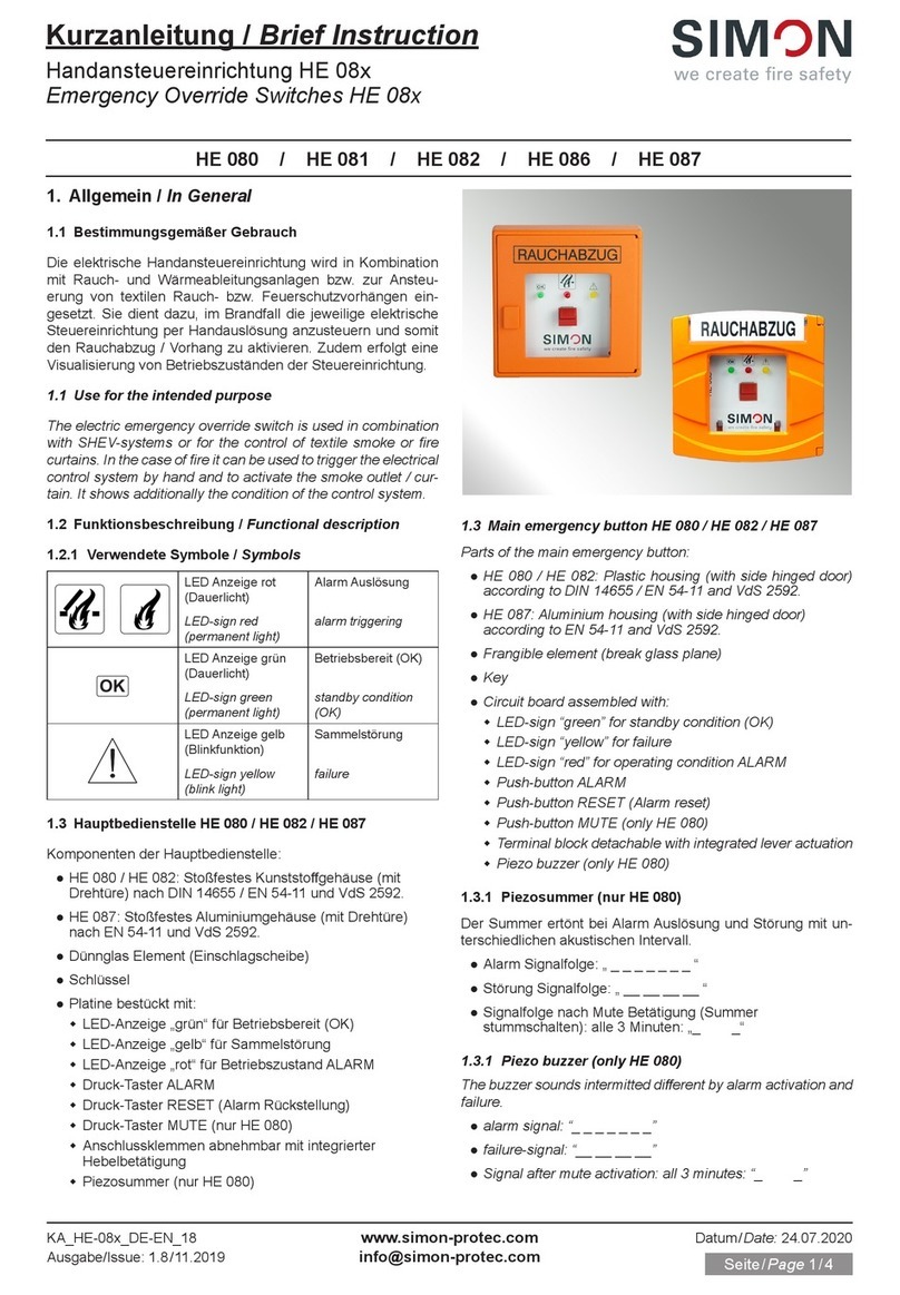Simon HE 08 Series Brief Instruction