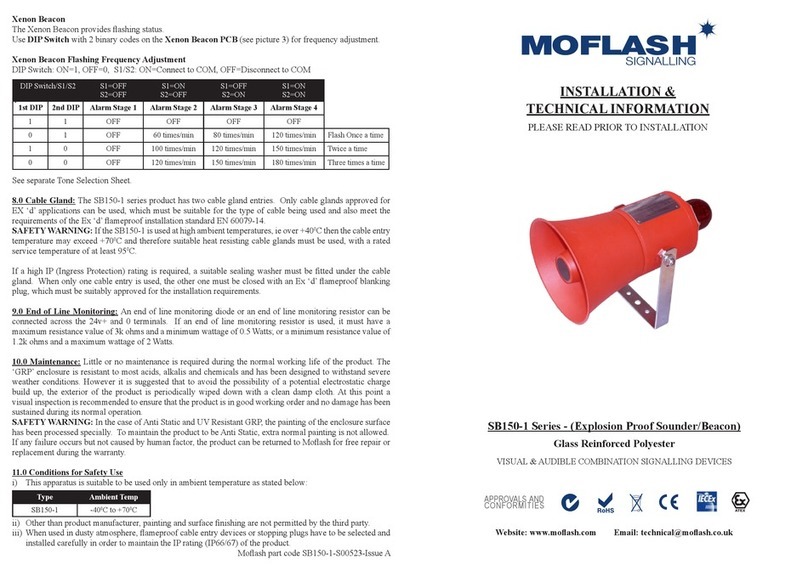 MOFLASH SIGNALLING SB150-1 Series Manual