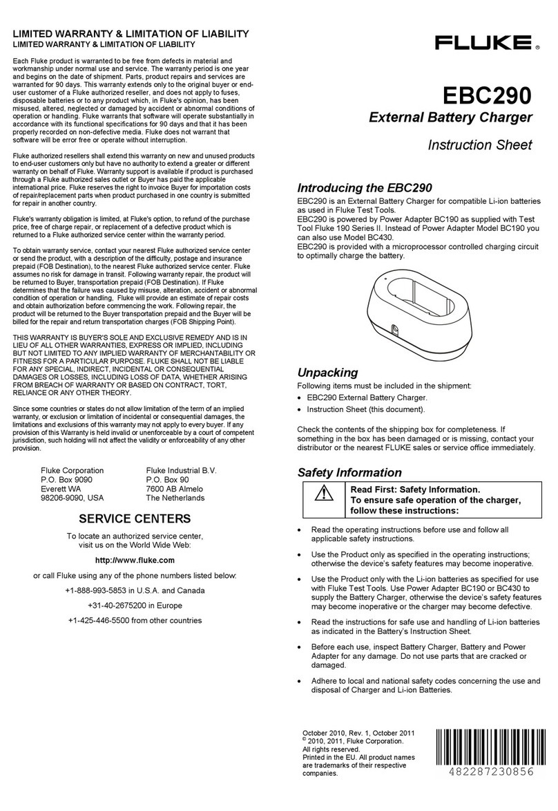 Fluke EBC290 User manual