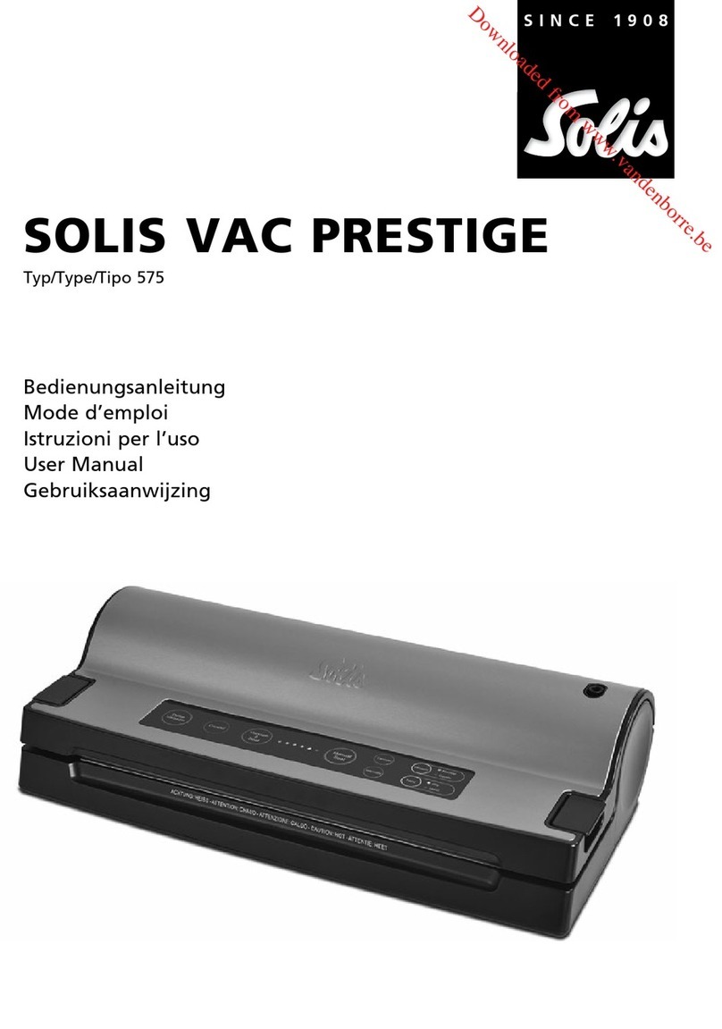 SOLIS VAC PRESTIGE 575 user manual