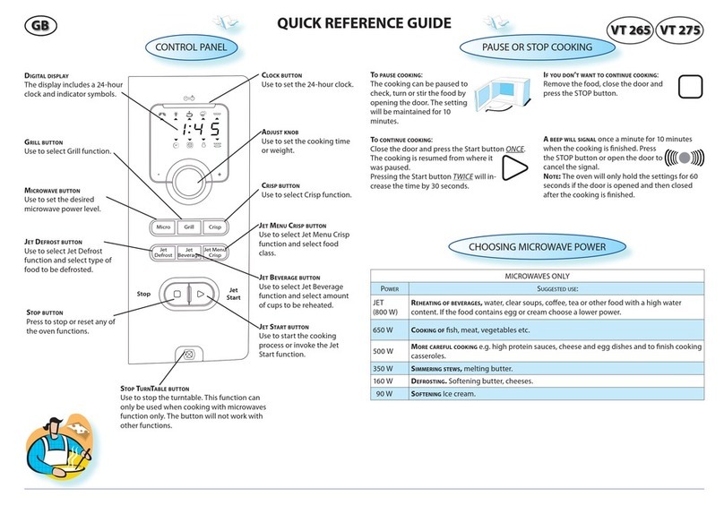 Whirlpool VT 265 Quick reference guide