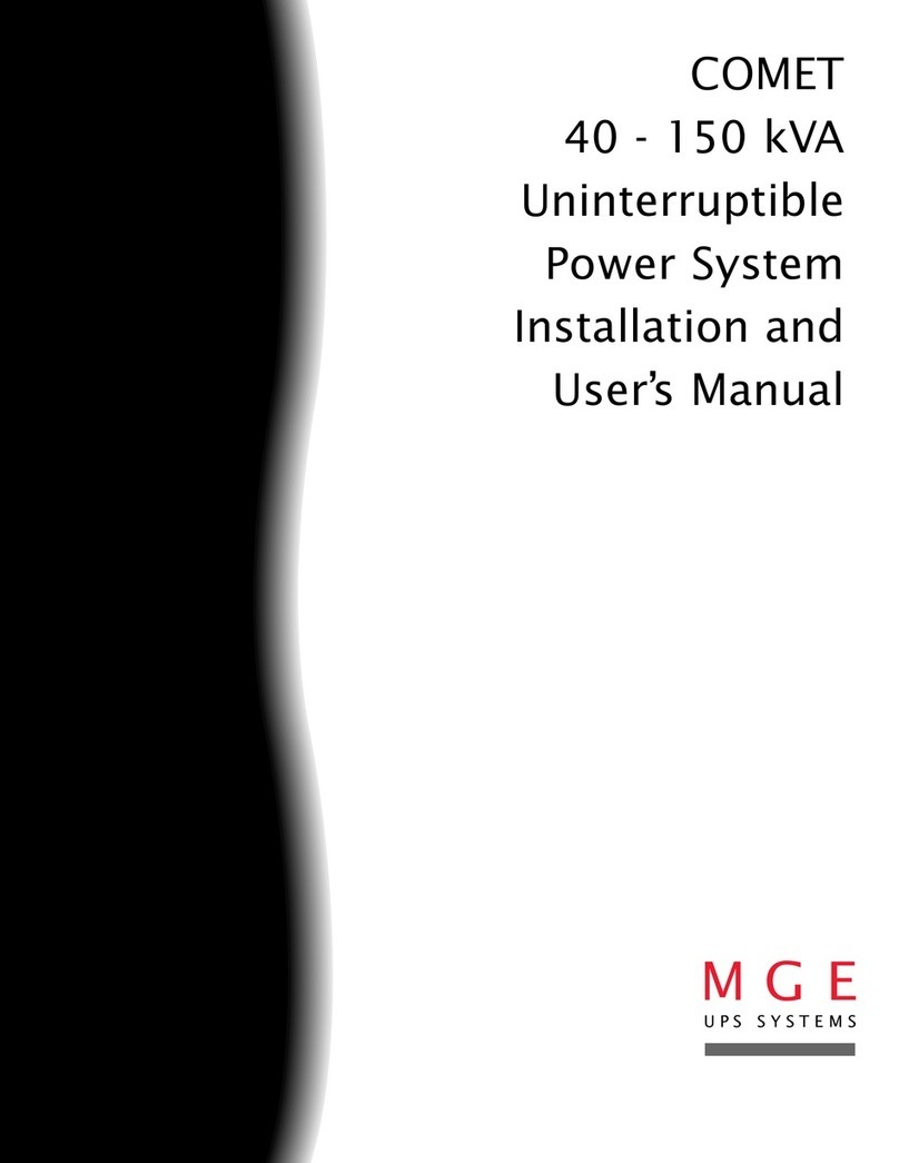 MGE UPS Systems Comet Series Installation and user manual MGE UPS Systems Comet Series Installation and user manual