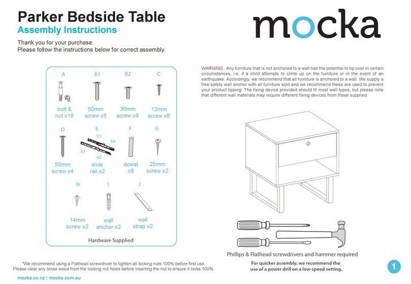 Mocka Parker Bedside Table Assembly instructions Mocka Parker Bedside Table Assembly instructions