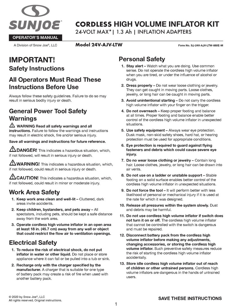 sunjoe 24V-AJV-LTW Operator's manual
