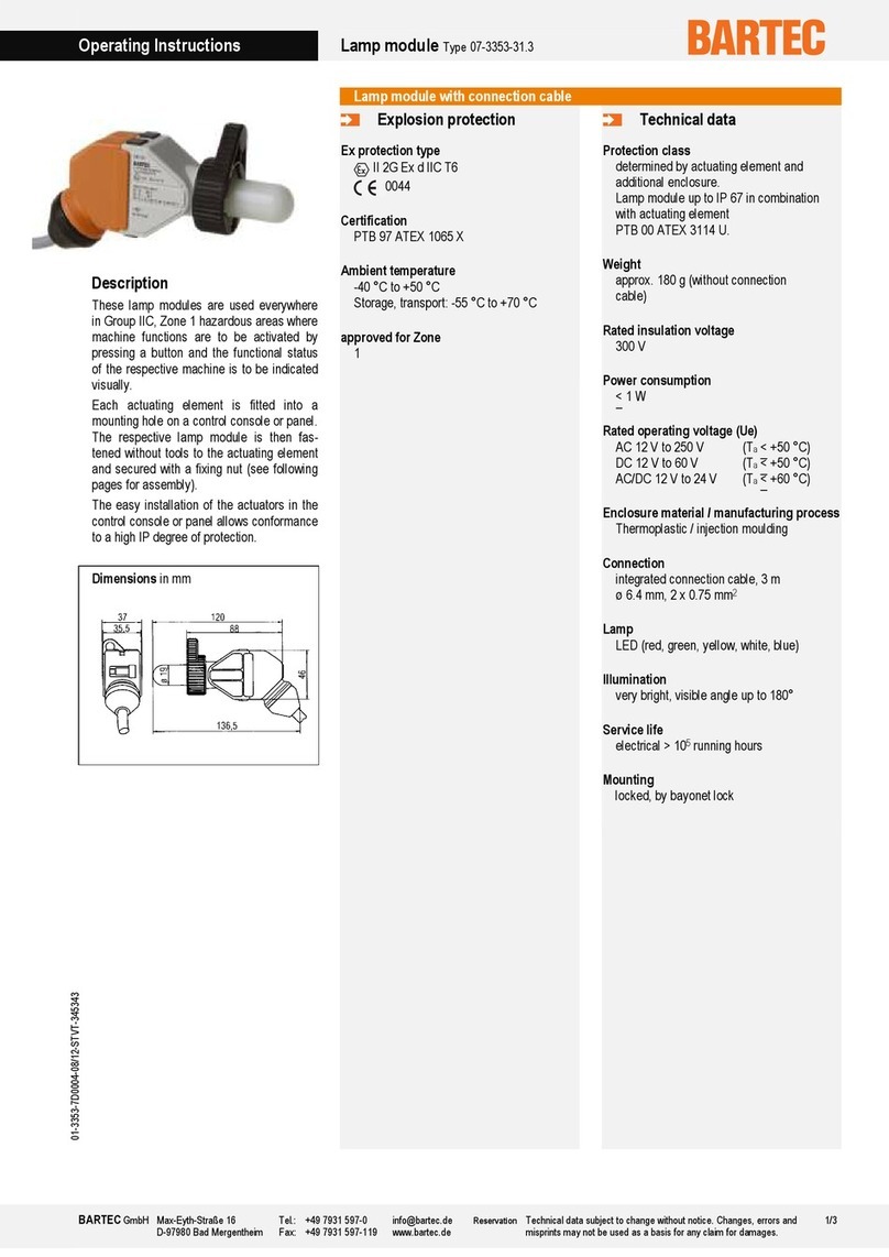 Bartec 07-3353-31.3 operating instructions