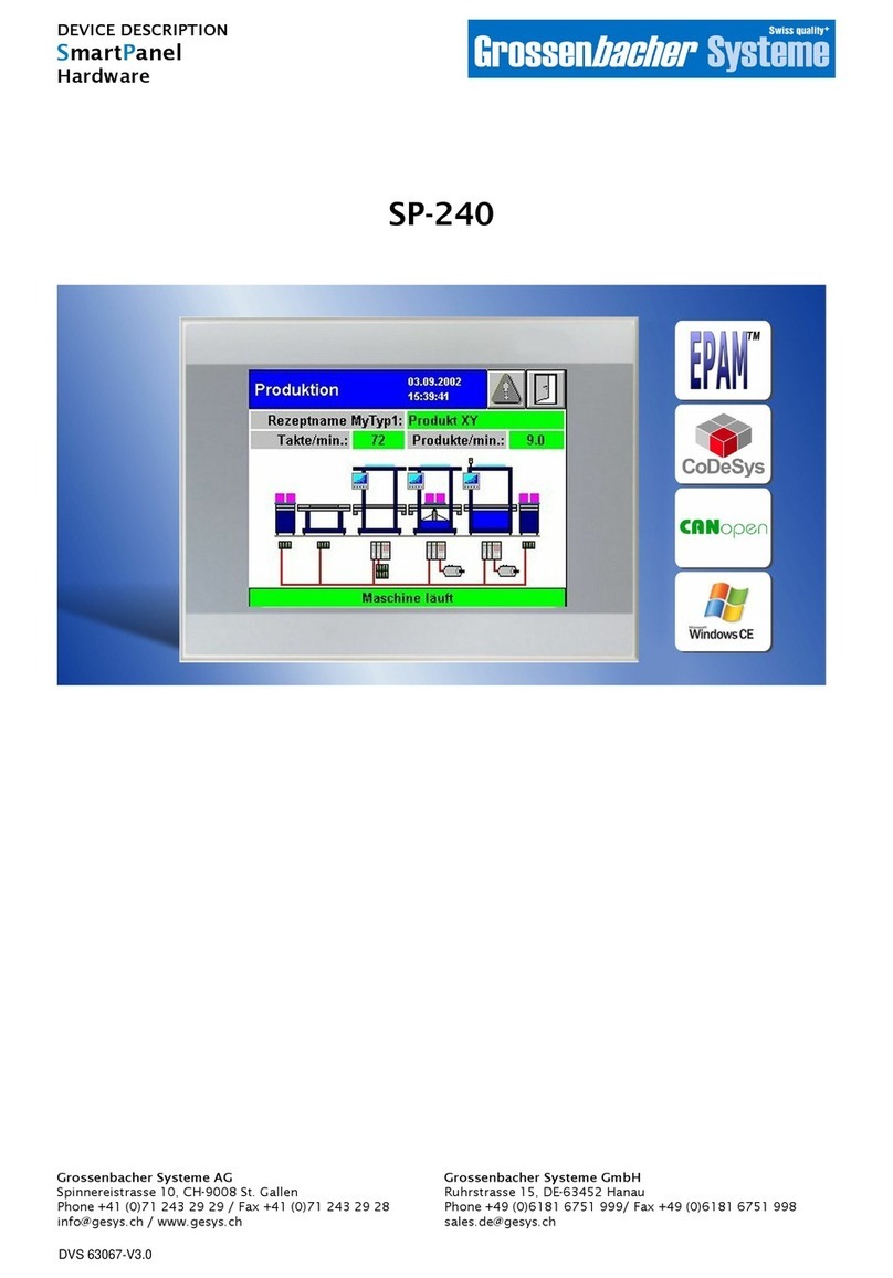 Grossenbacher Systeme SmartPanel SP-240 Device description Grossenbacher Systeme SmartPanel SP-240 Device description