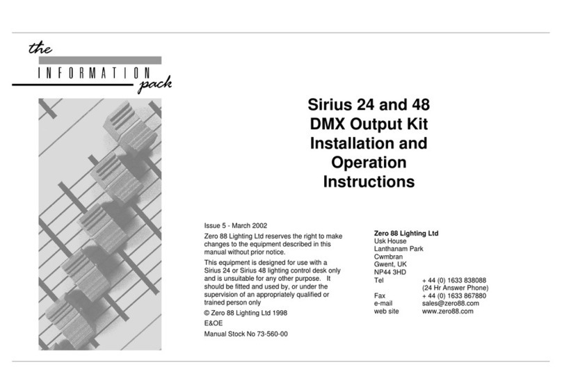 Zero88 Sirius 24 Installation and operation instructions
