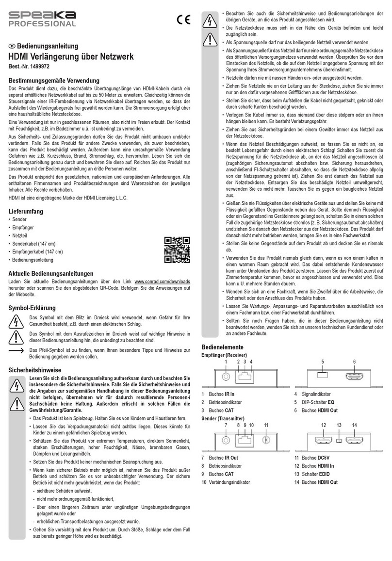 Speaka Professional 1499972 operating instructions